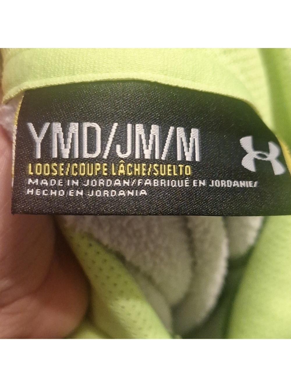 Under Armour Gray Heather Hoodie with Neon Yellow Logo - Picture 8 of 8